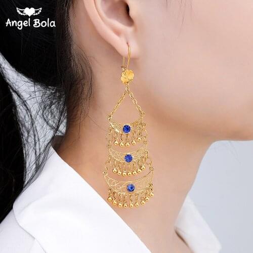 Gold Color Tassel Earrings for Women Bohemian Earrings Dangle Drop Earring Muslim Islamic Female Allah Turkish Jewelry
