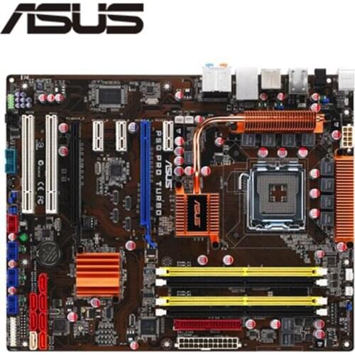 For Asus P5Q PRO Turbo Desktop Motherboard P45 Socket LGA 775 Q8200 Q8300 DDR2 Original Used Mainboard On Sale