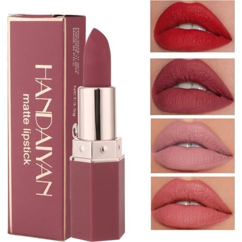 6 Colors Matte Lipstick Waterproof Long Lasting Nude Velvet Premium Mist Moisturizing Non-Stick Cup Lip Tint Fashion Lipgloss