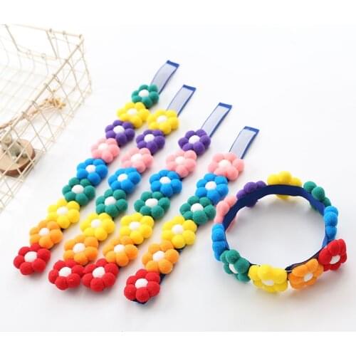 Cute Rainbow Floral Dog Collar Adjustable Pet Cat Necklace Chihuahua Yorkshire Collar For Dog Accessories Dog Supplies