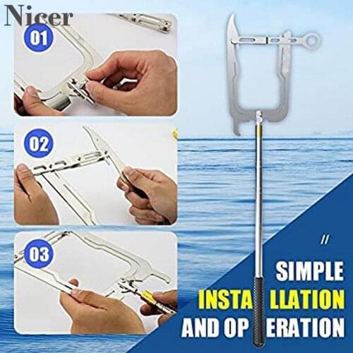 360 Degrees Multi-Purpose Boat Dock Hook Easy Long-Distance Threader Telescoping Hooks for Docking Moor Floating Accessories