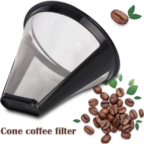 Stainless Steel Coffee Filter Strainers Reusable Coffee Dripper Handmade Coffee Accessories for Home Office RERI889