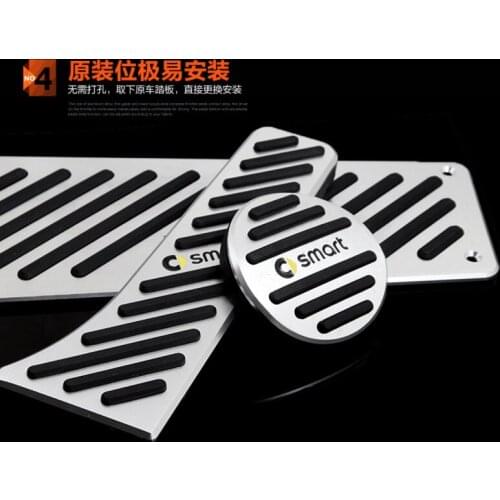 For Mercedes Smart Fortwo AT 2009-2014 Fuel Brake Foot Rest pedals Plate Non slip Accelerator brake pedal Pads cover