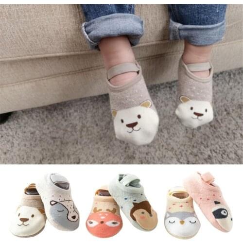 6Colors Baby Cotton Socks Shoes Non-slip Infant Walk Socks Shoes Toddler Floor Casual Toddler Anti-slip Socks Grip Slippers