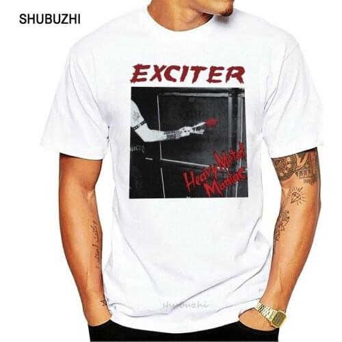 EXCITER HEAVY METAL MANIAC ANVIL ANTHRAX SPEED THRASH NEW BLACK T-SHIRT