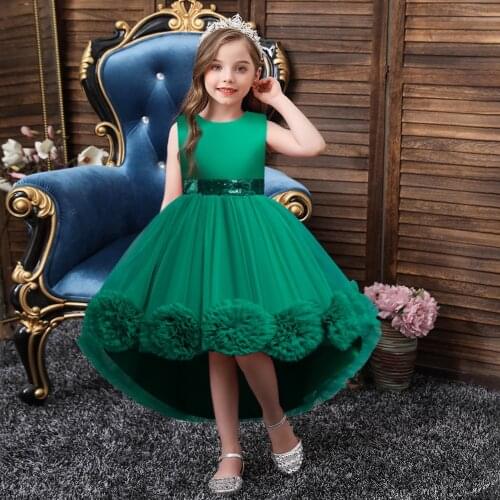 New Design Girls Princess Dress for Piano Performance Formal Children Clothing Sisters Evening Dresses for Wedding 3-5-7-10years