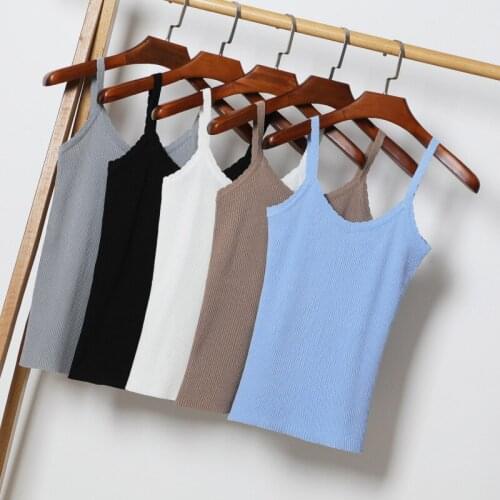 New Crop Top Women Camis Knitted Sleeveless Sexy V neck Tank Top Women Camisole Summer Style Vest Slim Casual Black White Tops