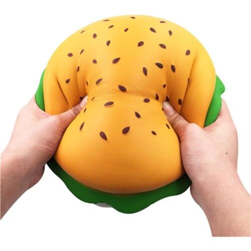 Adorable Squishies Kawaii Jumbo Sesame Hamburger Toy Children Slow Rising Cream Scented Stress Relief Toy Collections Gift