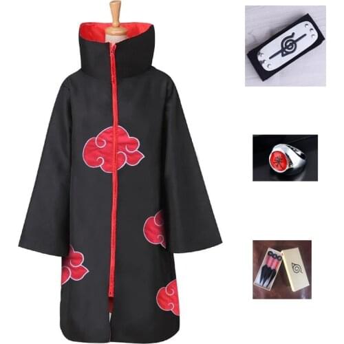 Akatsukic Cloak Narutos Cosplay Anime Xiao Organizes The Cloak Headband With no Zhu Ring Kakashi Ninja Accessories Halloween