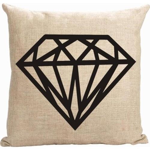 Diamond pillow cover, creative logo simple art Luxurious cartoon line throw pillow case pillowcase wholesale