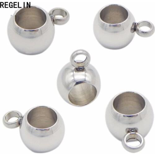 REGELIN 20pcs Stainless Steel Pendant Clip & Pendant Claps Silver Tone Bail Beads for DIY Jewelry Making Findings Hole 3/4mm