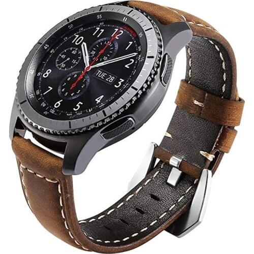 22mm Vintage Crazy Horse Genuine Leather Watchbands For Samsung Galaxy Watch 46mm Strap Gear S3 Classic/Frontier Band wristbands