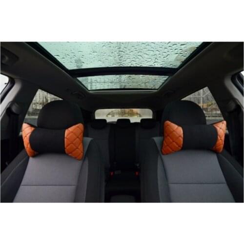 Luxury Neck Pillow 2 Pcs Tan Black