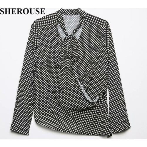 Блузки в горошек Sherouse China At AliExpress