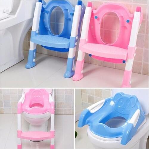 New Baby Toddler Potty Toilet Trainer Safety Seat Chair Step with Adjustable Ladder Infant Toilet Training Non-slip Folding Seat