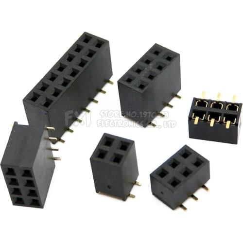 SMT 2.54mm Double Row Female Breakaway PCB Board Pin Header socket Connector Pinheader 2 * 2/3/4/6/10/12/16/20/40Pin For Arduino