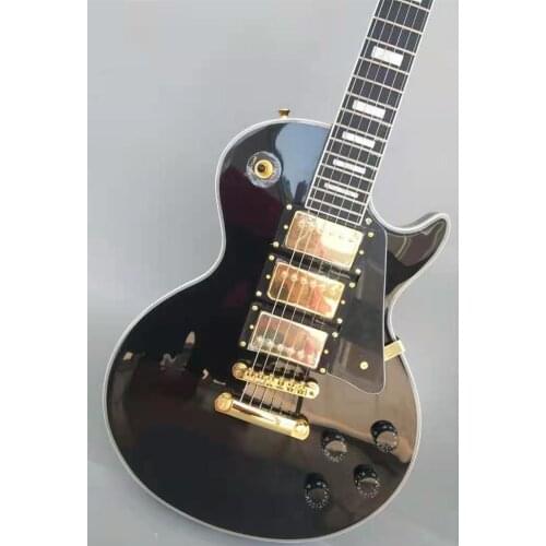 High-quality guitar, three pickups, golden hardware, ebony fingerboard, fingerboard binding, small eye bridge