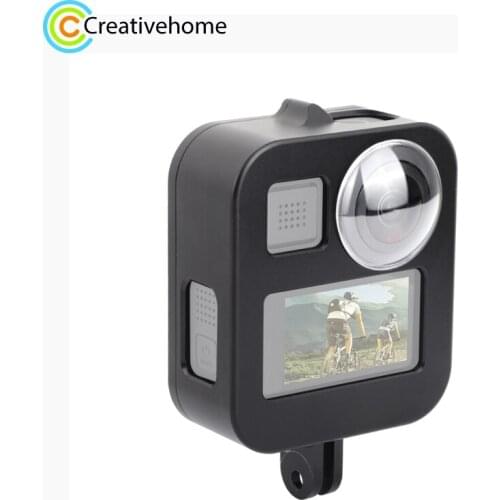 PULUZ Housing Shell CNC Aluminum Alloy Protective Cage for GoPro Max (Black) with Mounting Accessories