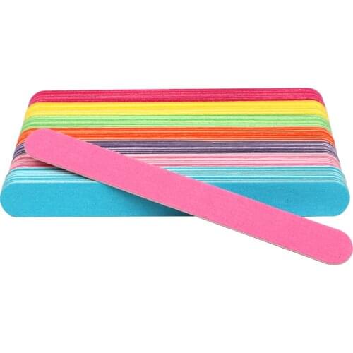 100Pcs Double-sided Wooden File Professional Nail Files Strong Sandpaper Sanding Nail Polishing Tool Manicure Nail Buffer Block
