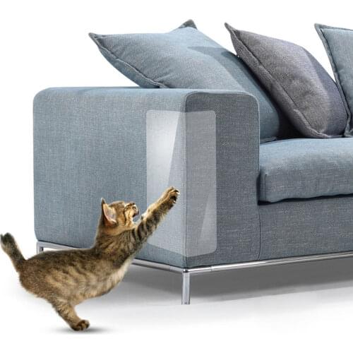 4pcs Clear Flexible Cat Claw Guards Self-Adhesive Cat Scratch Furniture Couch Sofa Protector Cover Sticker 39 x 14cm