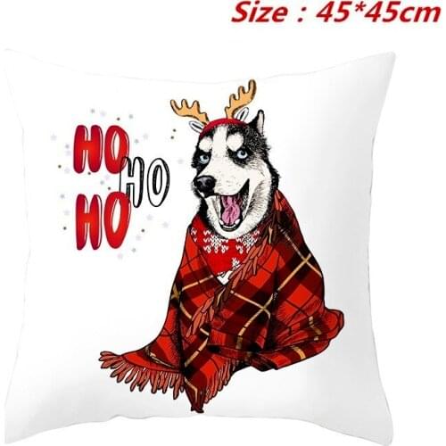 45cm Merry Christmas Cushion Cover Pillowcase Christmas Decorations for Home Xmas Noel Ornament Happy New Year 2022 Navidad