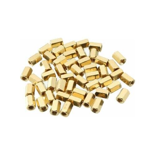 60pcs Brass Straight PCB Pillar Female Thread Hex Standoff Spacer M3x5x7mm