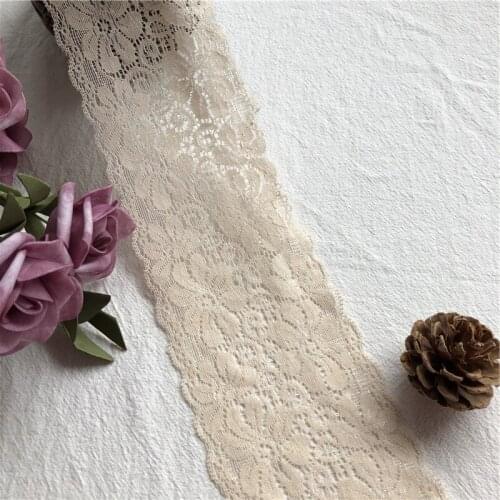 8.5cm Light yellow soft elastic floral pattern lace ribbon diy crafts supplies lace tape dress clothing top bra decoration lace