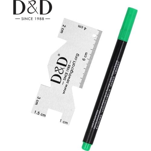 8 Colors Water Erasable Fabric Marker Pen Disappearing Pen & Metal Sewing Measuring Rulers DIY Sewing Tailor Accessories