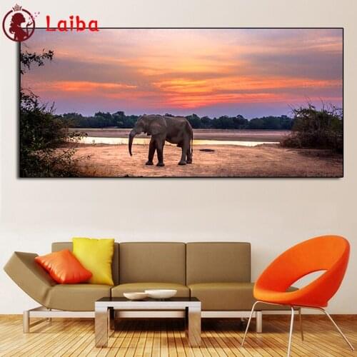 African Elephants Diamond Painting Rhinestone pictures 5D DIY Diamond Embroidery,Cross Stitch,diamond Mosaic Sale large size art