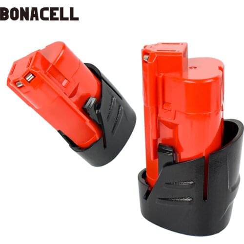 Bonacell 12V 2500mAh M12 Battery For Milwaukee Li-ion Rechargeable Battery 48-11-2401 MIL-12A-LI Tool Batteries L30
