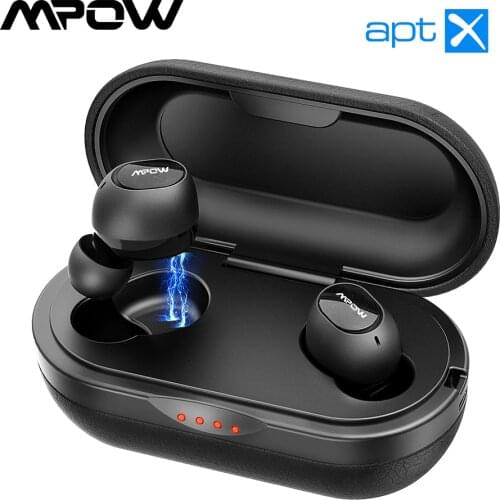MPOW M5 True Wireless Earbuds Bluetooth 5.0 Auto Pairing Technology IPX7 Waterproof Aptx Bass Earphones with 3D Stereo Sound