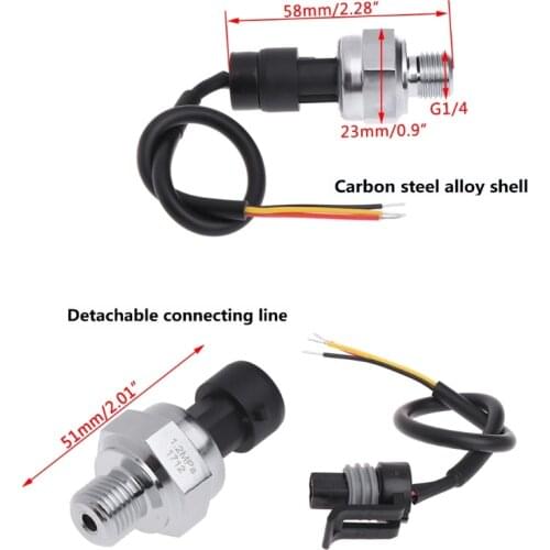 5V G1/4 1.2 MPa 150PSI Pressure Transmitter Water Gas Oil Fuel Pressure Sensor U90C
