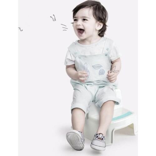 Kids Toddlers Two-tier Step Stool For Toilet Potty Training With Rubber Pads Grip Thickened Non-slip Bottom Honeycomb Design HWC