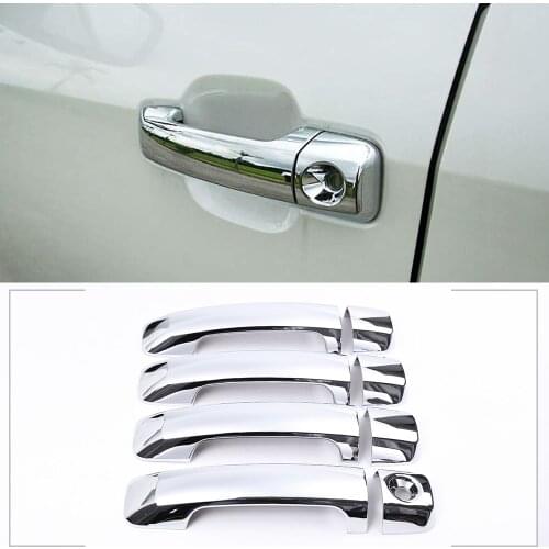 For Toyota Tundra Crew Max 2007-2016 For Toyota Sequoia 2008-2015 ABS Polish Chrome Exterior Car Door Handle Cover Trim 8pcs