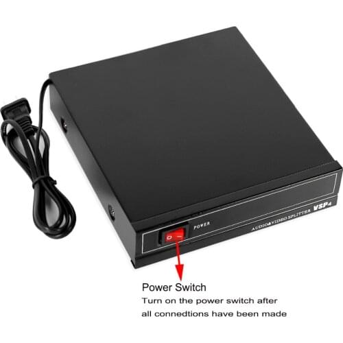 VSP4 AV splitter 1 minute 4 AV audio and video Switcher AV split screen RCA one input four output for