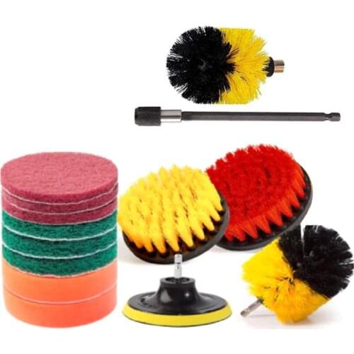 14-Piece 4-Inch Brush Accessory Kit, Electric Dust Collector Kit, Scrub Pad Cleaning Kit For Tile Bathtub