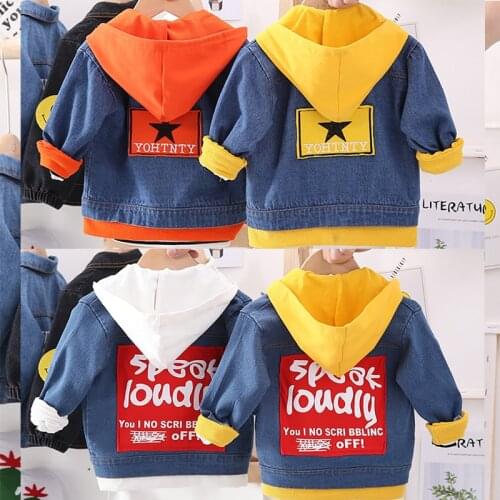 Cowboy Baby Boy Jacket Coat Boy girl Denim Jackets Letter Printed Hooded Outerwear Windbreaker Baby Kids Jeans Coats sports