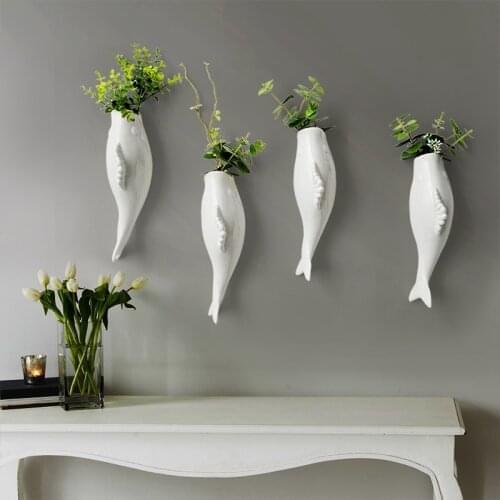 Creative living room entrance home wall decoration bedroom wall hanging wall ceramic fish wall decoratio