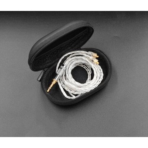 Kz Mini Headphone Storage Bag Hard Case Portable Waterproof Earthquake Resistant PU Leather Fabric Pouch