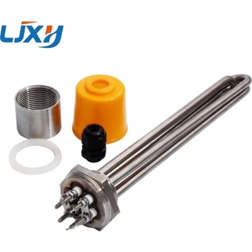 LJXH DN32 Electric Immersion Water Heater Heating Element with Interal Nut 304SUS Tube/Thread 220V/380V 3KW/4.5KW/6KW/9KW/12KW
