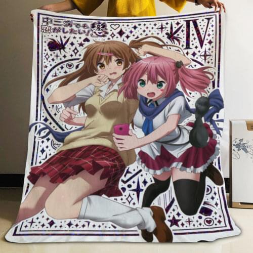 Musife Custom Chuunibyou demo Koi ga Shitai! Blanket Design Your own Blanket Flannel Blankets for Sofa DIY Dropshipping