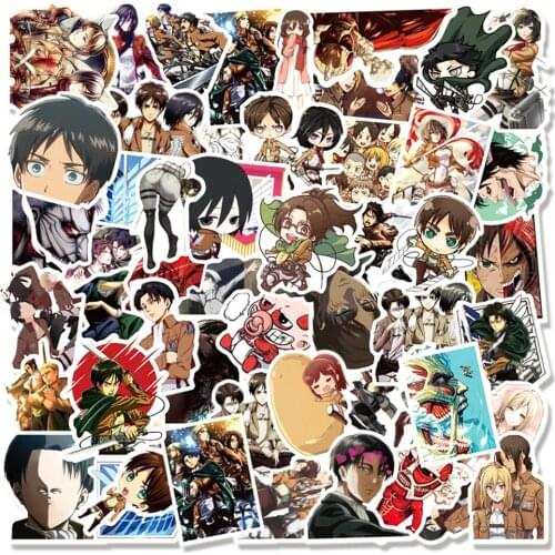 50/100PCS Anime Attack On Titan Graffiti Stickers For Laptop Notebook Skateboard Computer Luggage Cartoon Decal Sticker