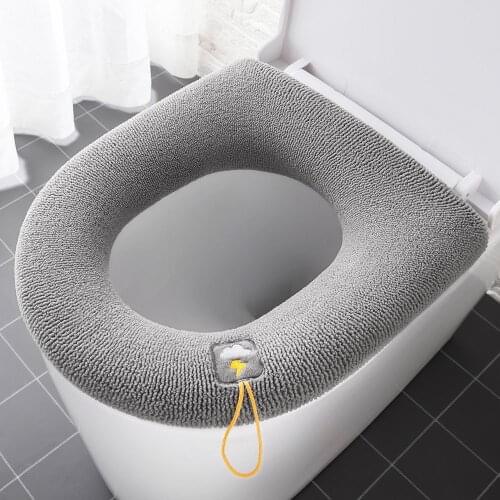 2021 New Universal Soft Heated Washable Toilet Seat Mat Set For Home Decor Closestool Mat Household Seat Cover Toile Warmer Case