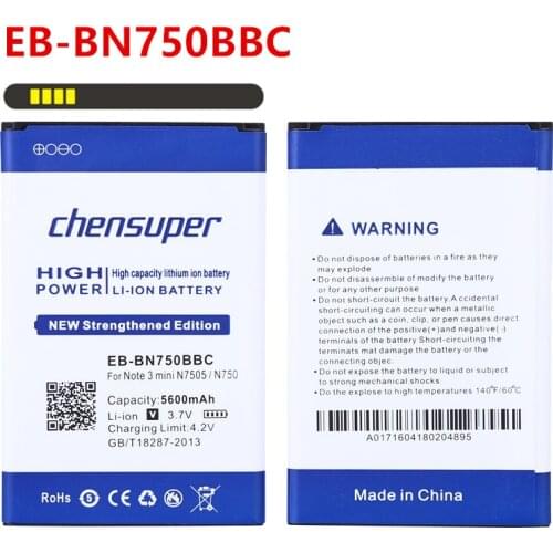 NEW 5600mAh EB-BN750BBC Battery for Samsung Galaxy Note III Neo N7505 N750 Galaxy note 3 mini Galaxy note 3 neo N7506V N7508V