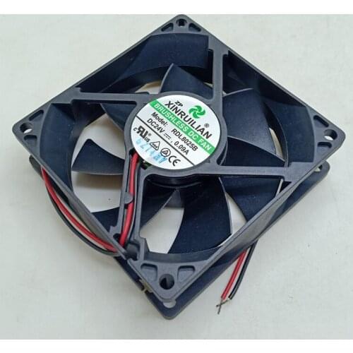 New Original 8cm 24V cooling fan 80mm RDL8025B 8025 DC 24V 0.09A 2Line cooling fan 80*80*25MM