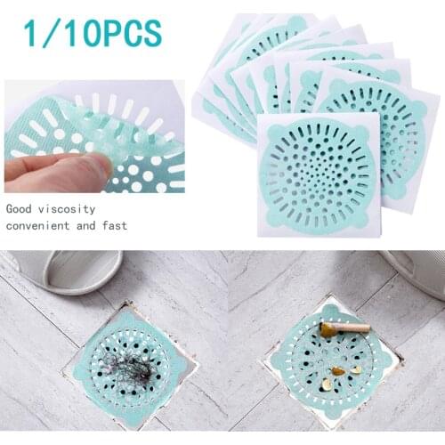 1/10PCS The Disposable Floor Drain is Durable and Not Easy to Break For bathroom Sticker Sewer Hair Mesh Toilet Filter Paper