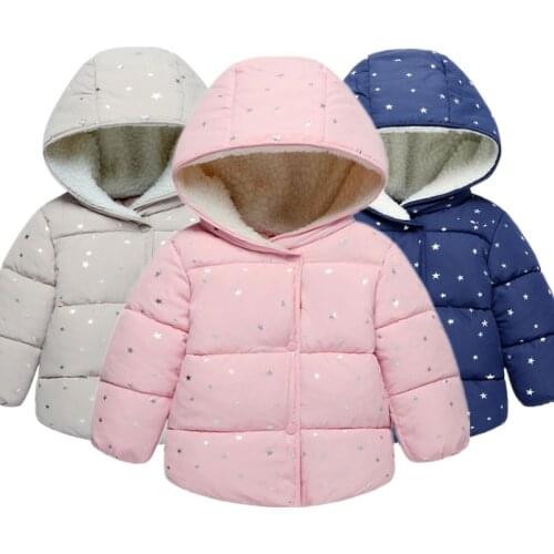 Autumn Winter Baby Boys For Kids Outerwear Infants Girls Hooded Printed Princess Jacket Coats Newborn Cotton Padded Clothes