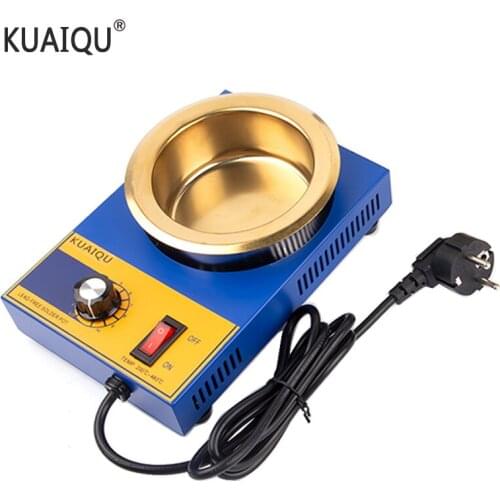 KUAIQU 220V 300W Solder Pot Tin Melting Furnace Adjustable Thermoregulation Soldering Desoldering Bath 200℃-480 ℃ 37/50/80/100mm