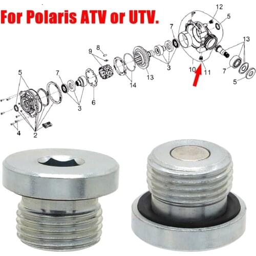 Strong Magnetic Front Gearcase Oil Drain Plug For Polaris Sportsman 2009 - 2017 RZR Ranger Front Diff Drain Plug 2203738 2203739