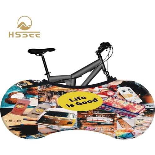 HSSEE Bicycle Indoor Dust Cover Fashion Pattern High Quality Elastic Fabric Road Bike Tire Protection Cover Bicycle Accessories